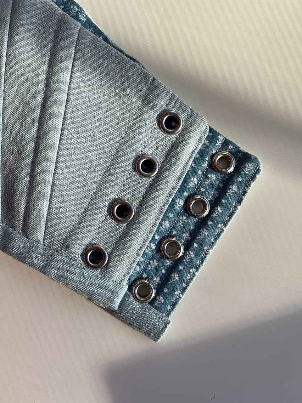 Light denim corset