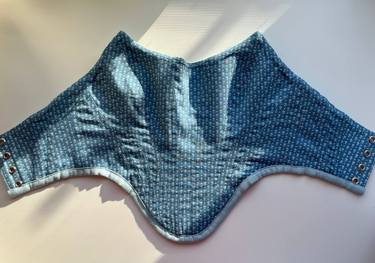 Light denim corset