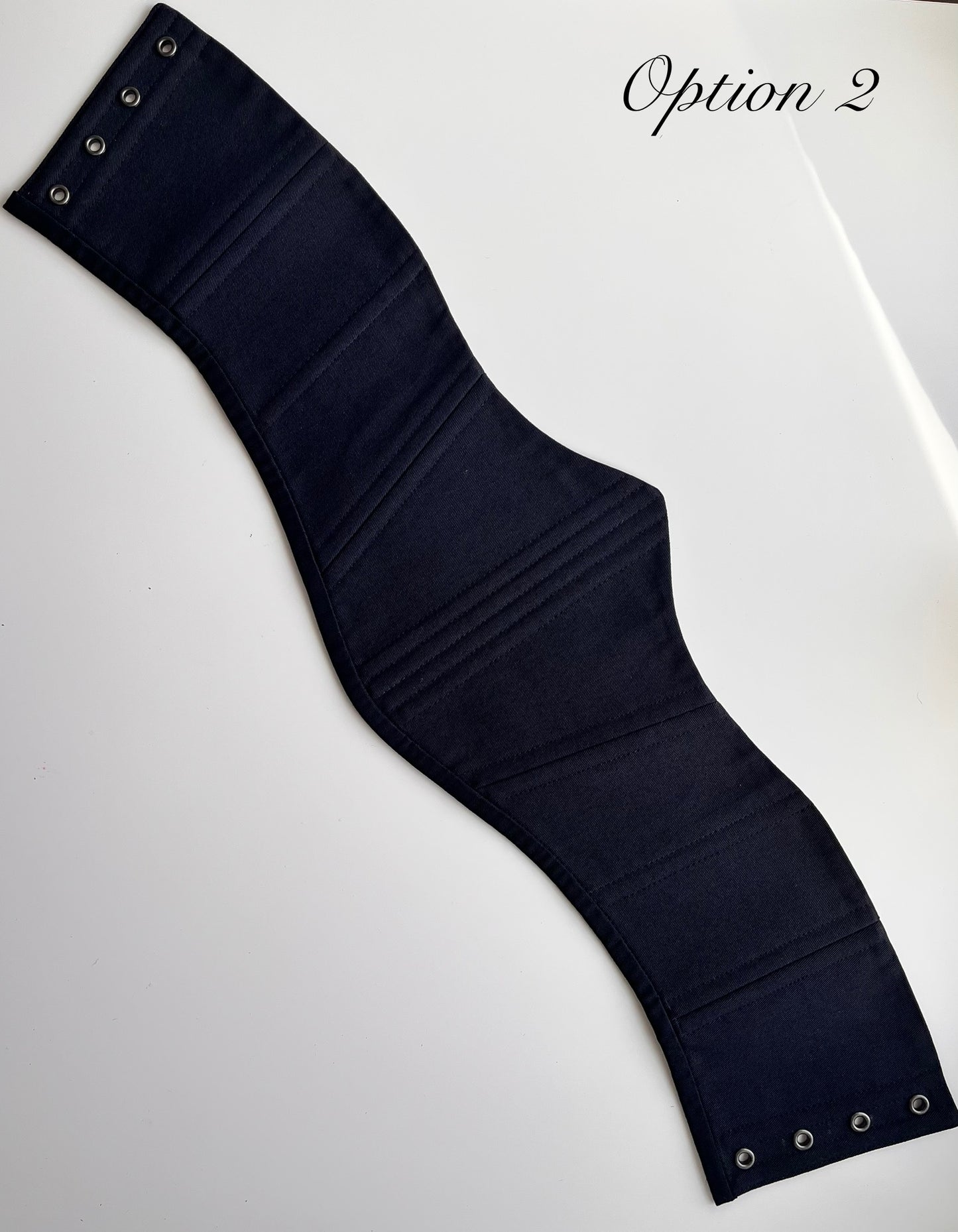 Classic Black Cotton Corsage Belt, size M-L