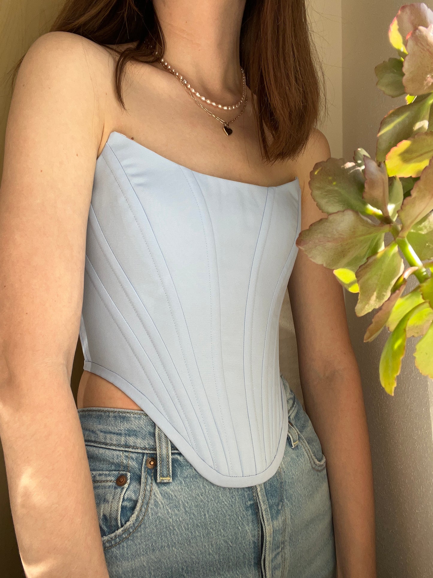 Strapless Sky blue corset🩵