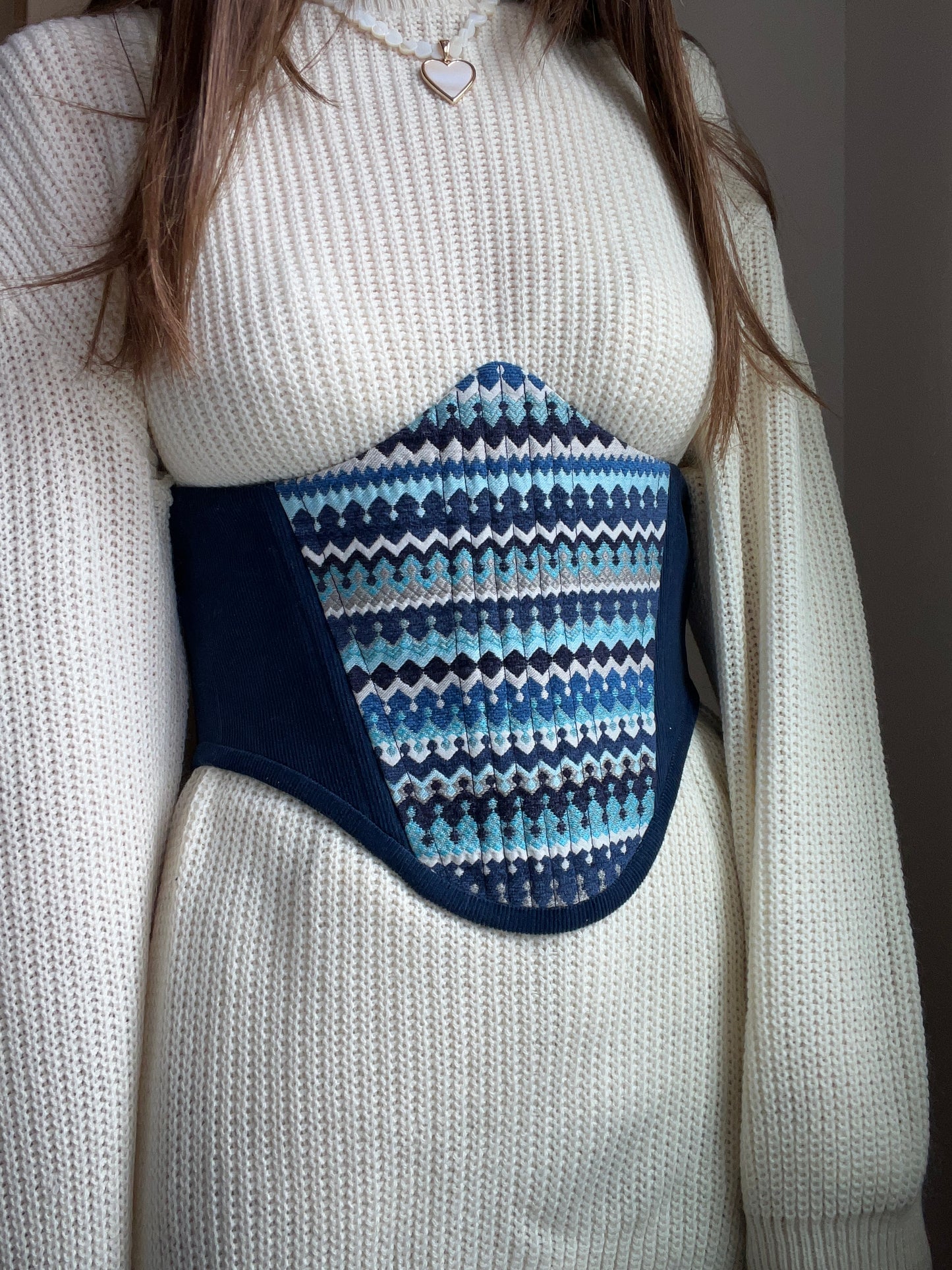 Blue corsage belt