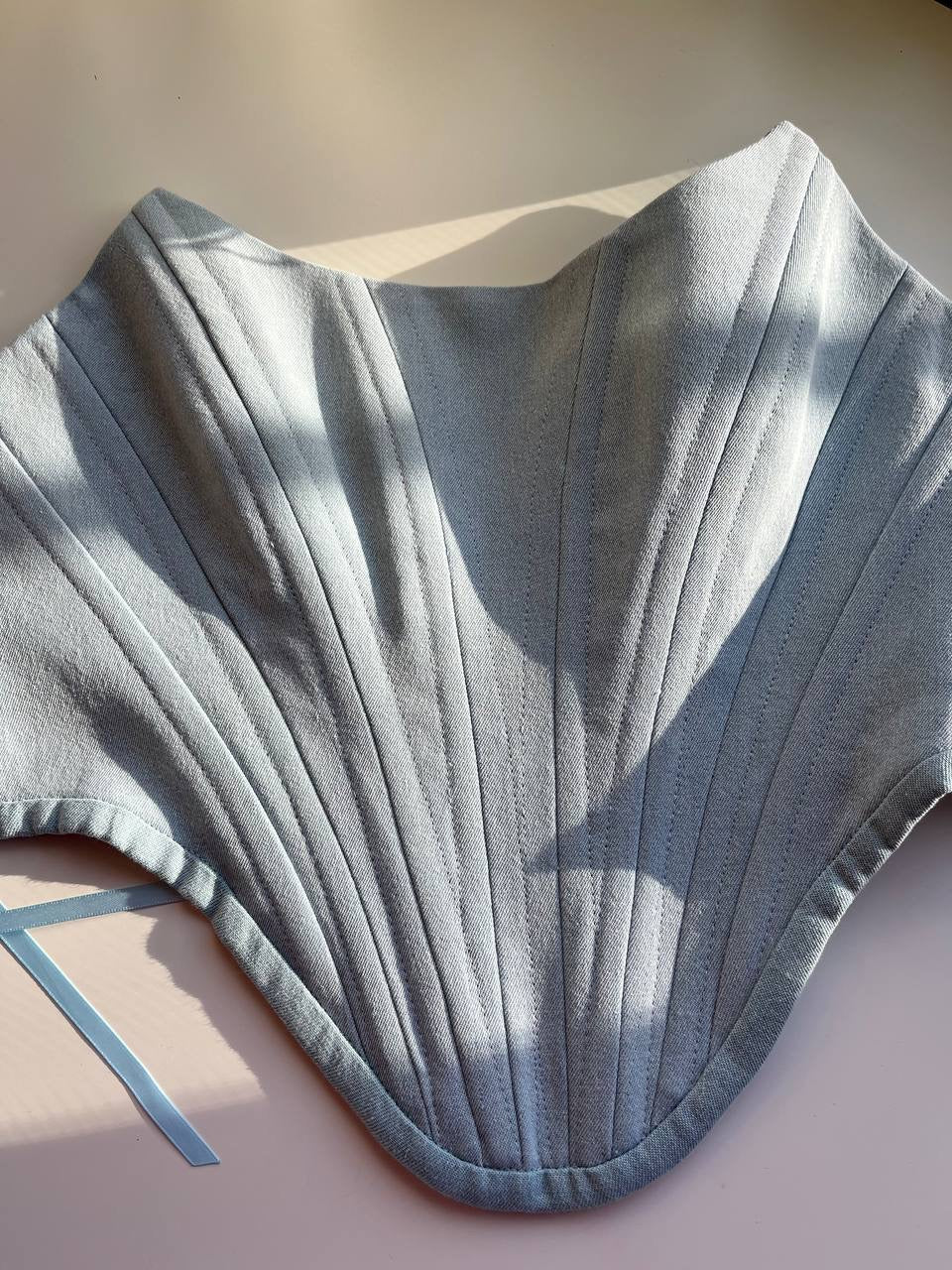 Light denim corset