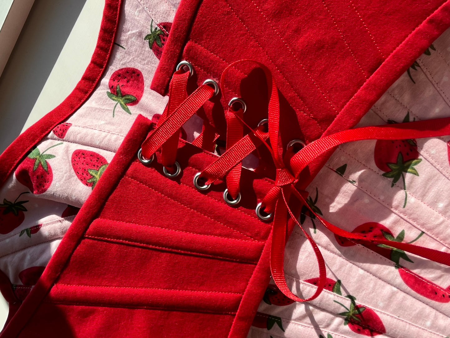 Order for S. red cotton twill corset ❤️