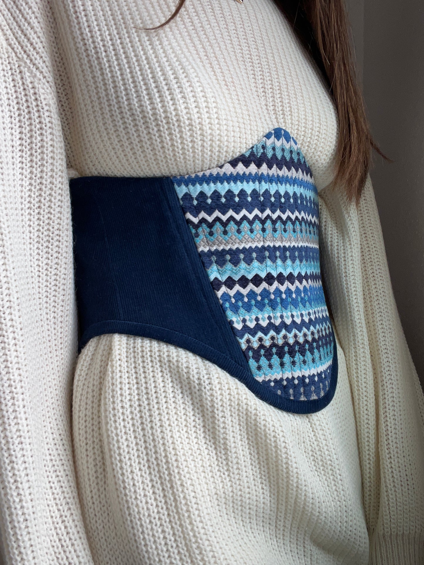Blue corsage belt