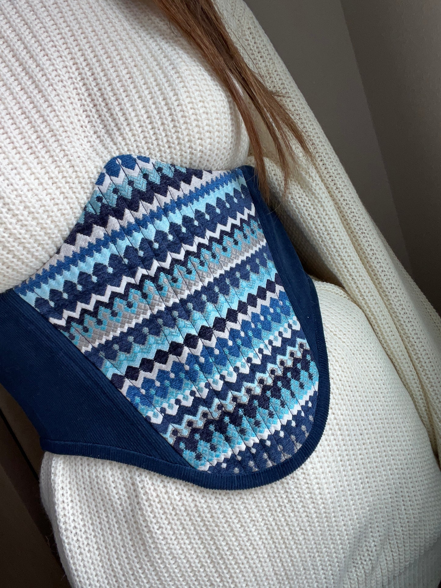 Blue corsage belt