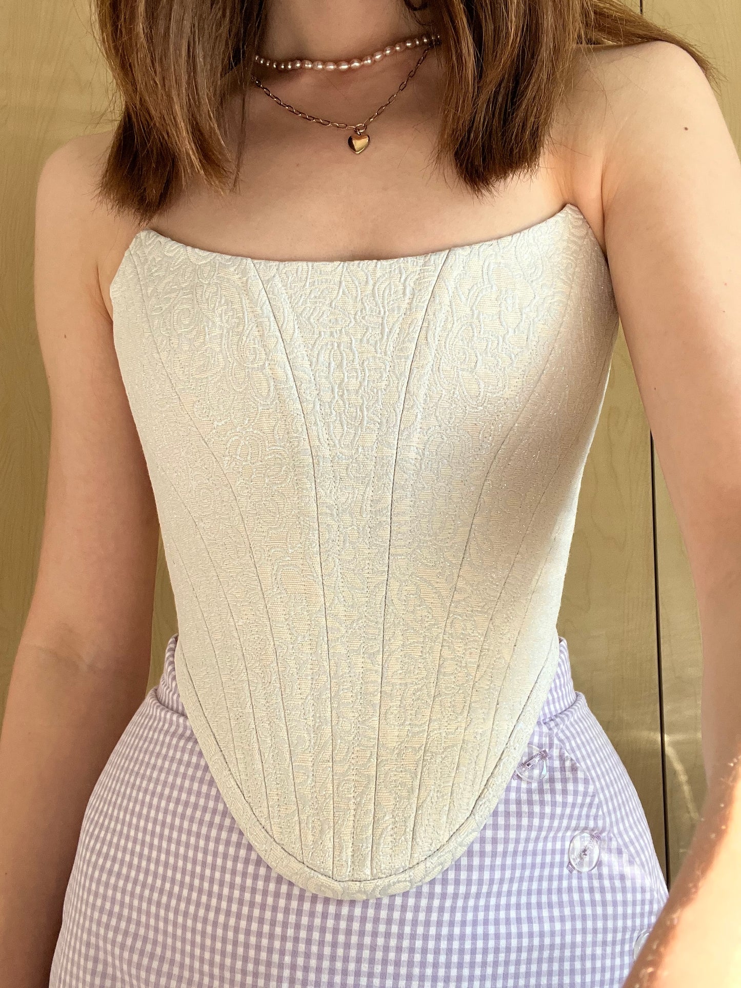 White brocade corset, size M