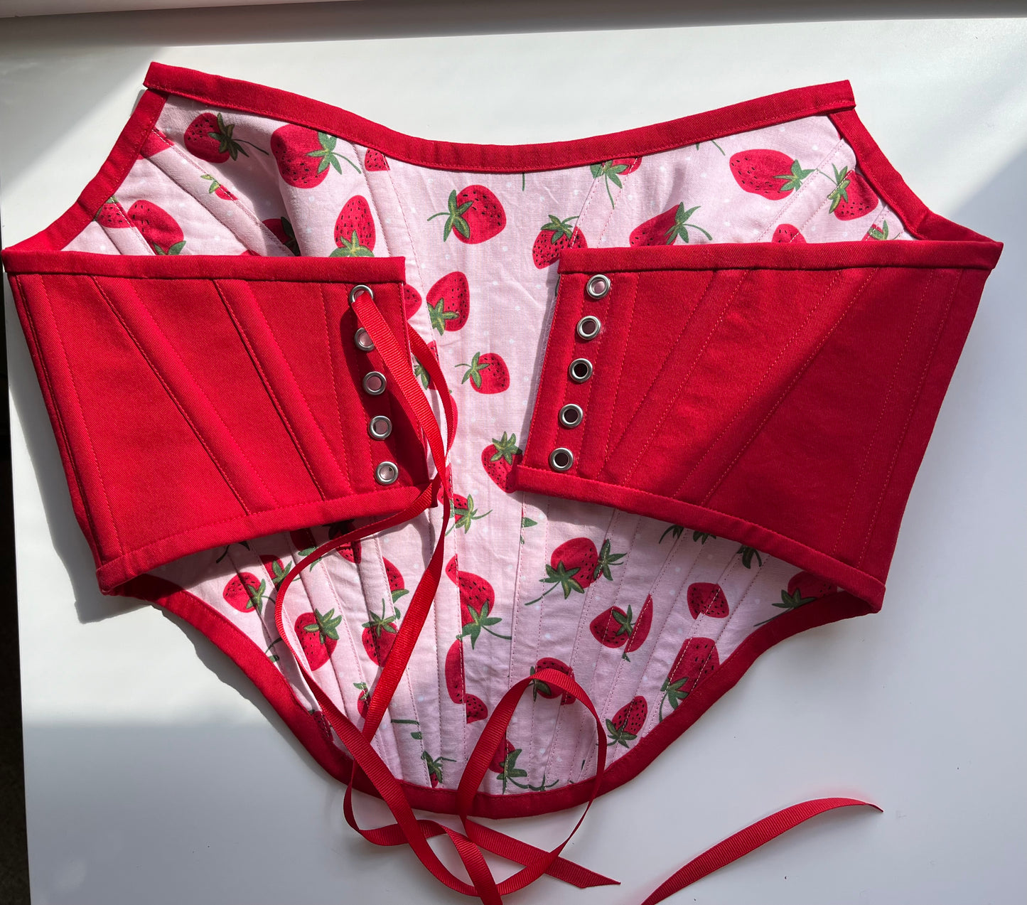 Order for S. red cotton twill corset ❤️