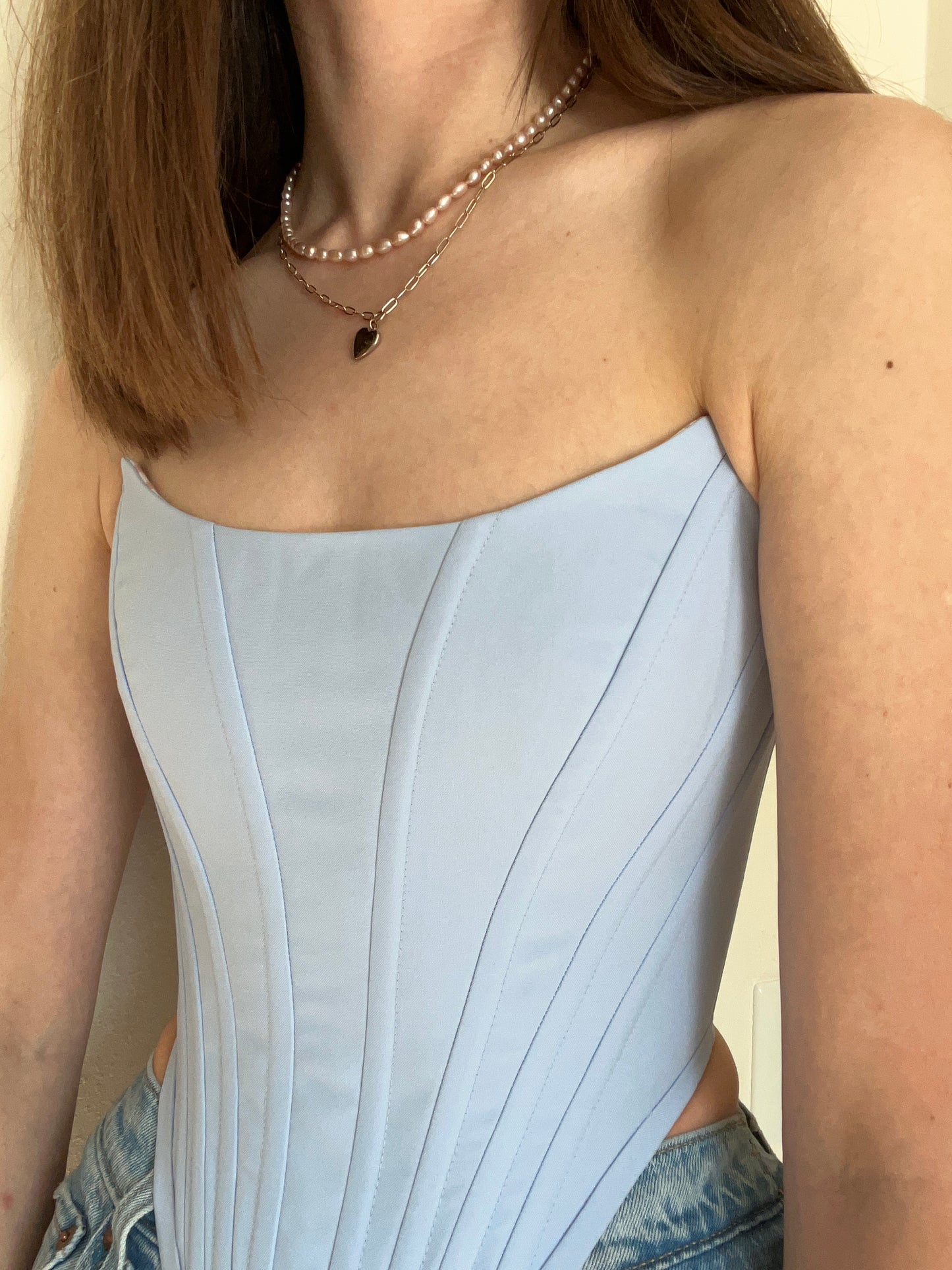 Sky blue corset, size M
