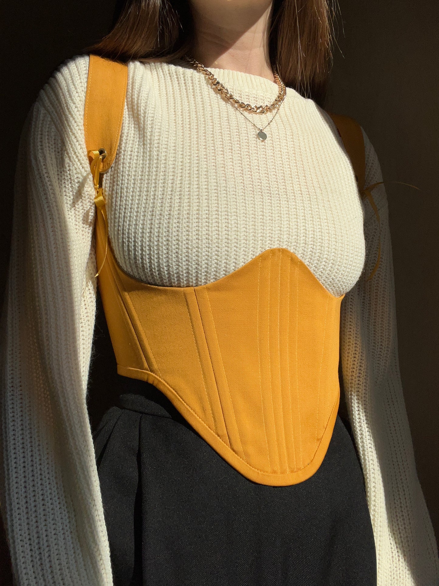 Mustard yellow underbust corsage with removable shoulder straps 🧡