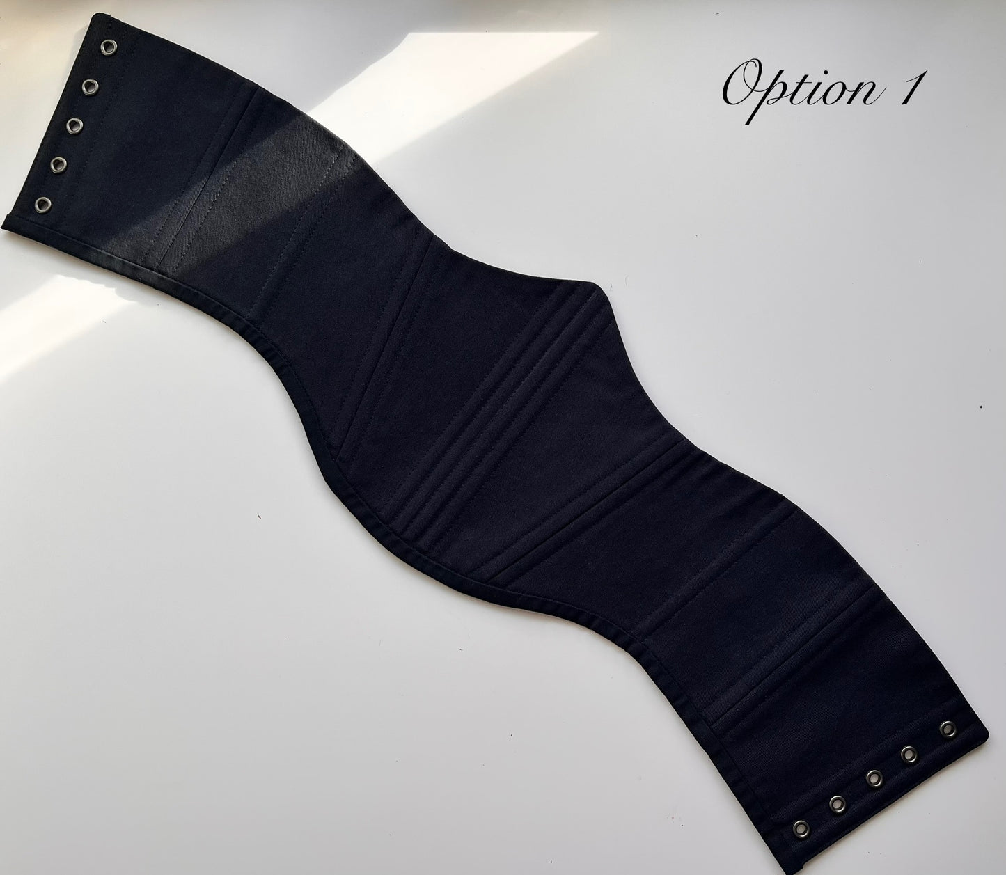 Classic Black Cotton Corsage Belt, size M-L