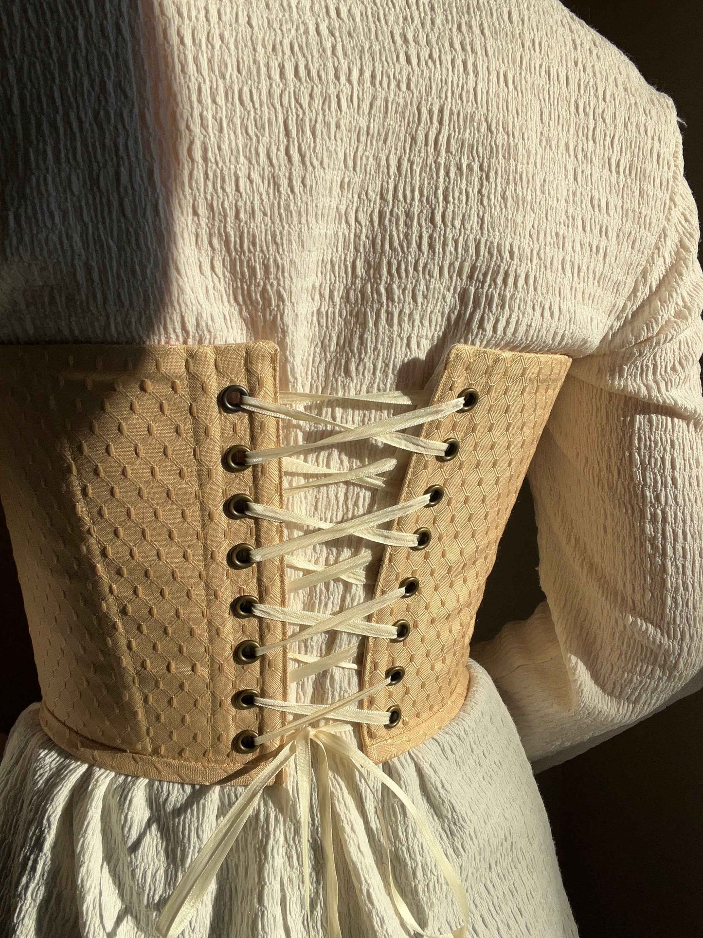 “Soleil” gold overbust corset