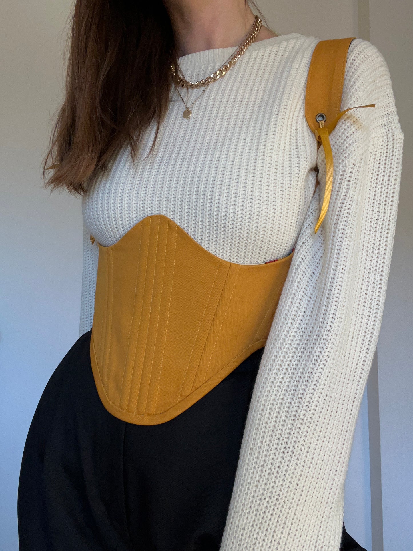 Mustard yellow underbust corsage with removable shoulder straps 🧡