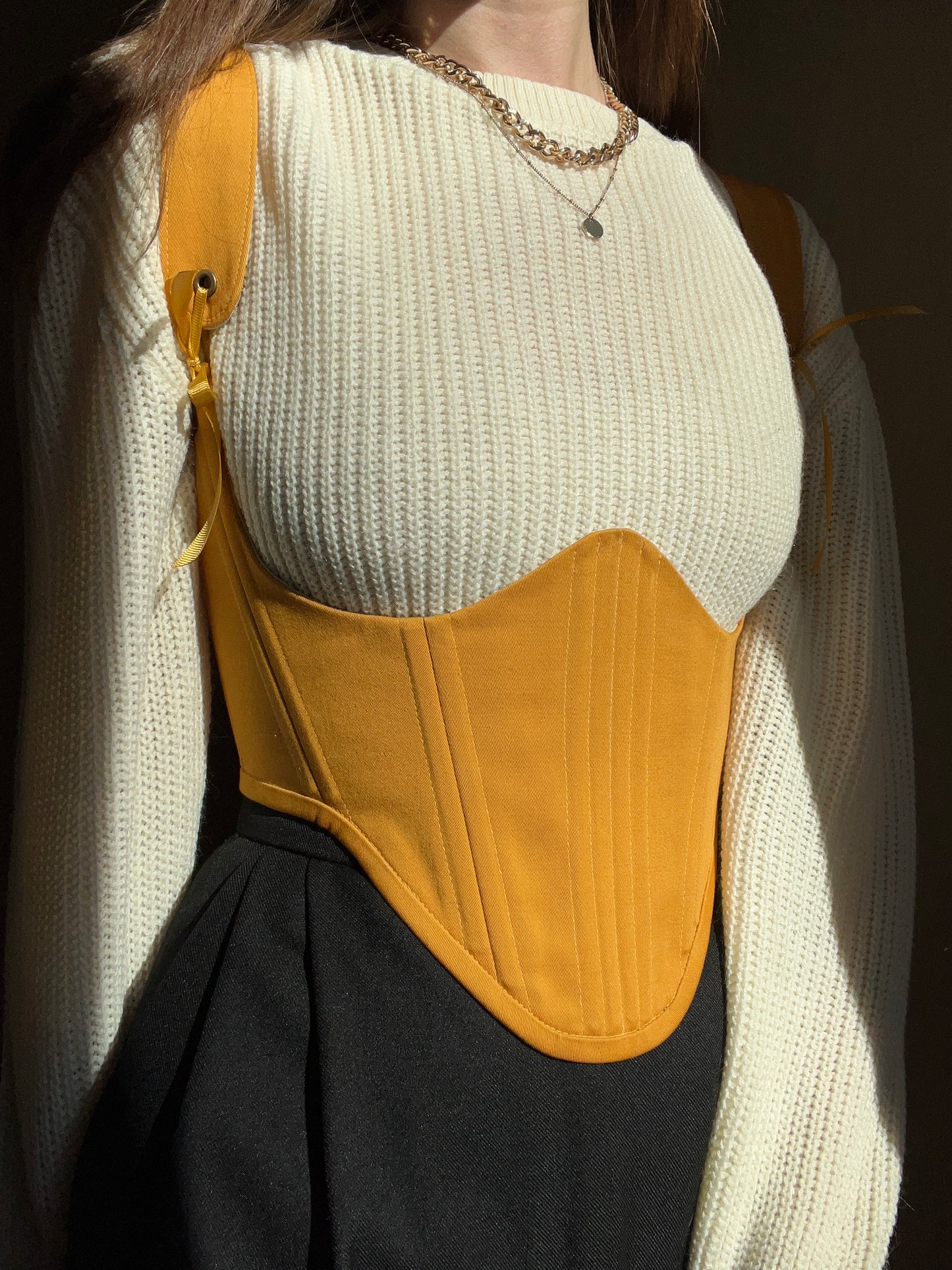 Mustard yellow underbust corsage with removable shoulder straps 🧡