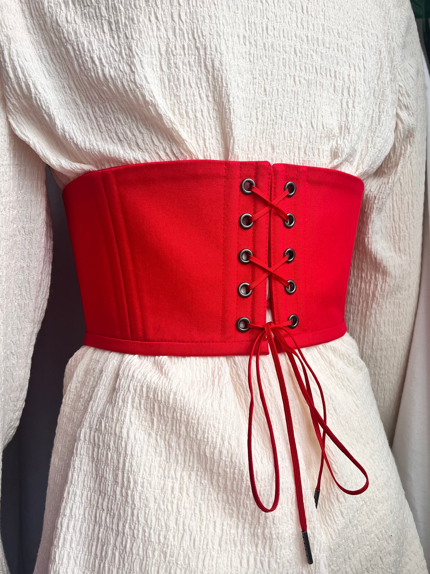 Red Toile de Jouy Corset Belt ❤️