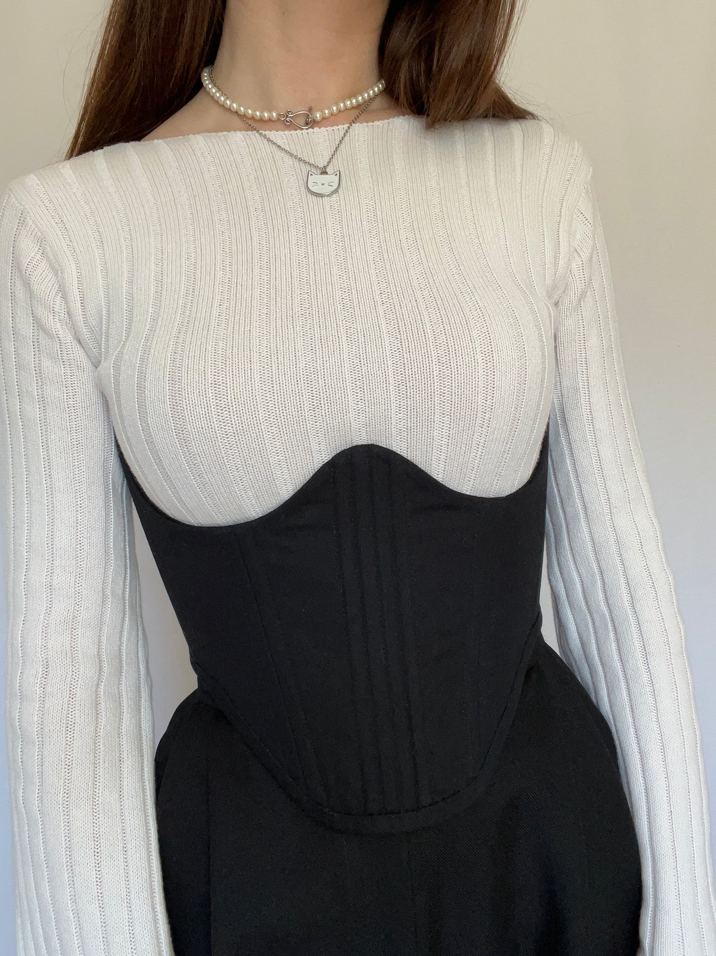 Underbust corsage with removable shoulder straps