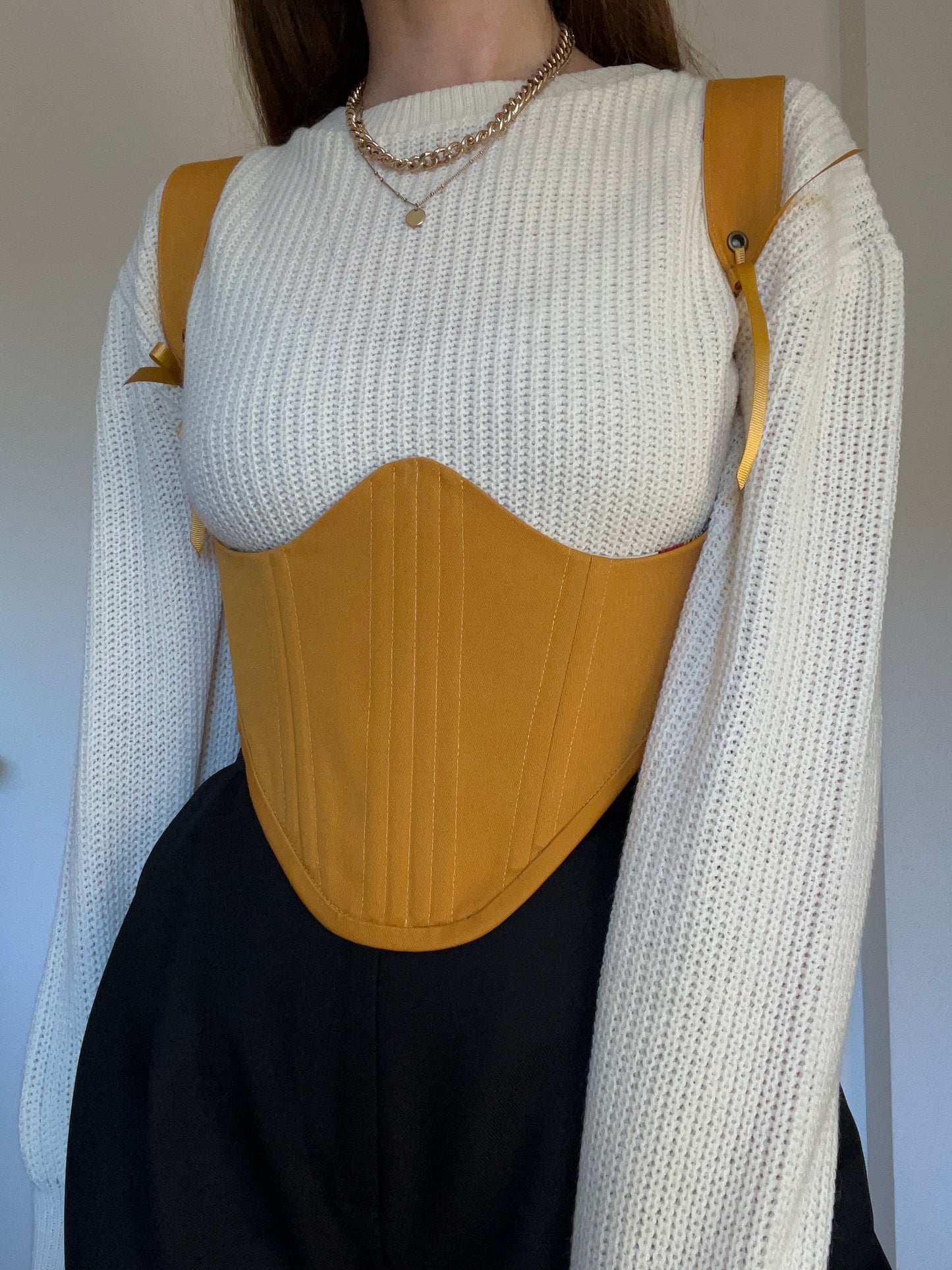 Mustard yellow underbust corsage with removable shoulder straps 🧡