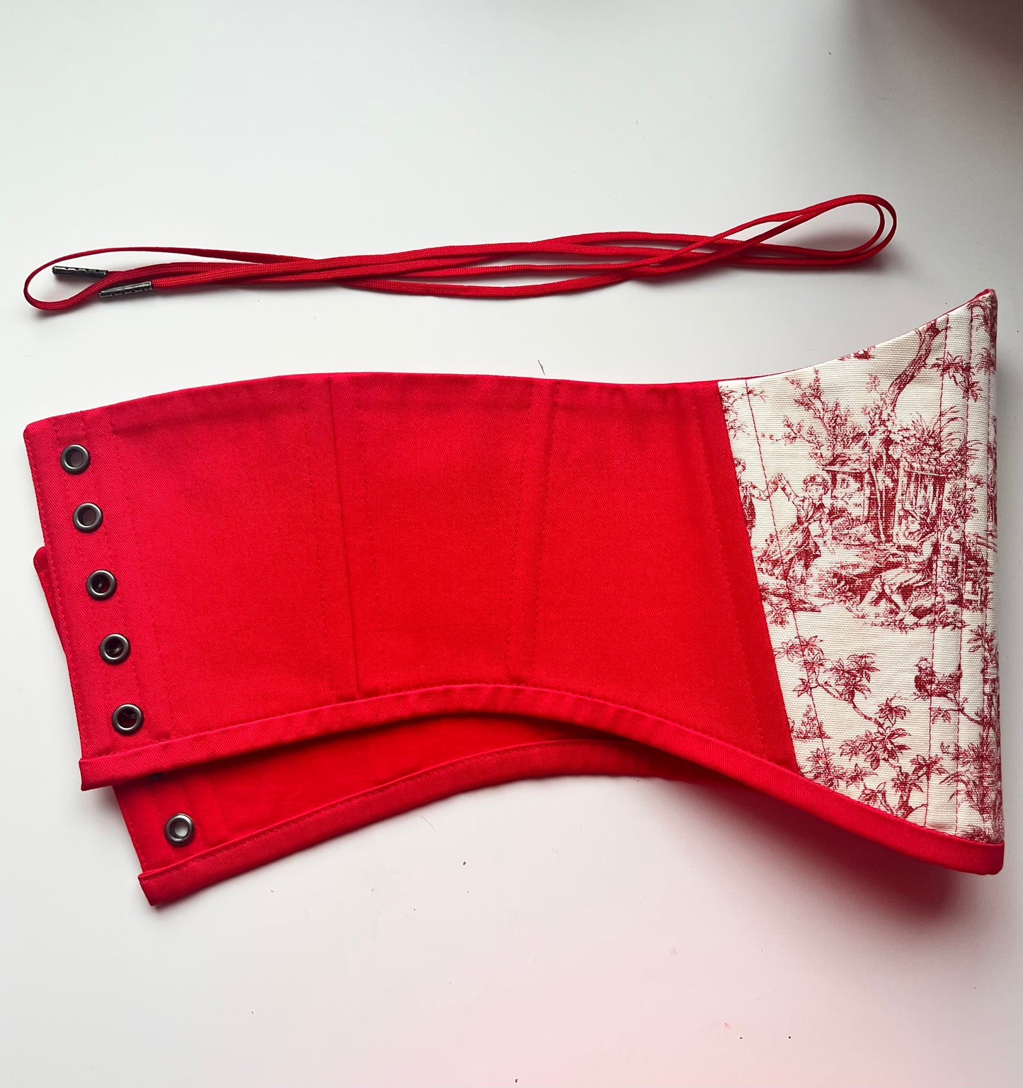Red Toile de Jouy Corset Belt ❤️